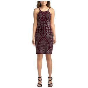 JUMP Womens Body Con Above The Knee Dress Burgundy Sleeveless Juniors 7\8